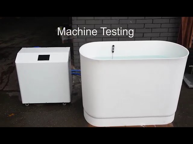 会社のビデオ について Commercial Grade Huge Cooling Capacity High Efficiency Ice Bath Chiller 2HP for Cold Shower